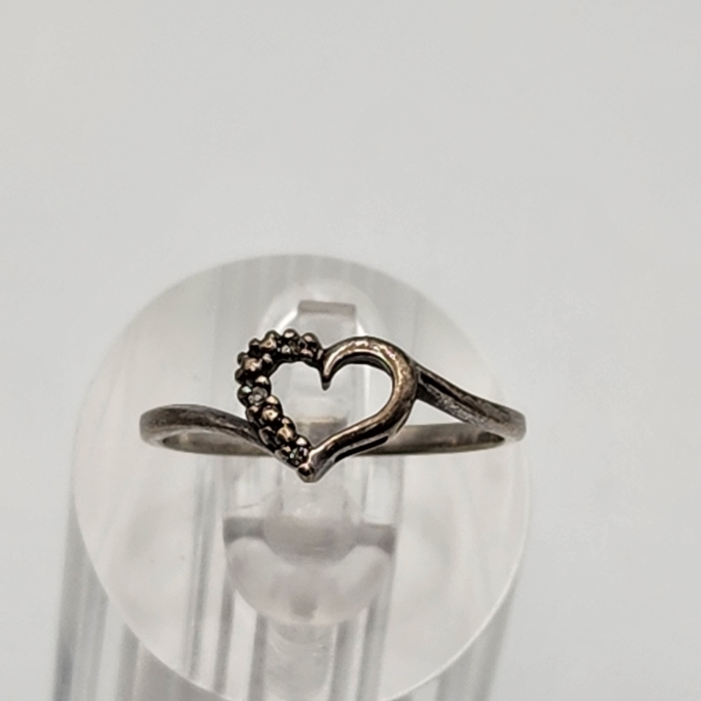 Kay Jewelers Star Ring Platina 4 & Diamomd Heart Ring (6.75)